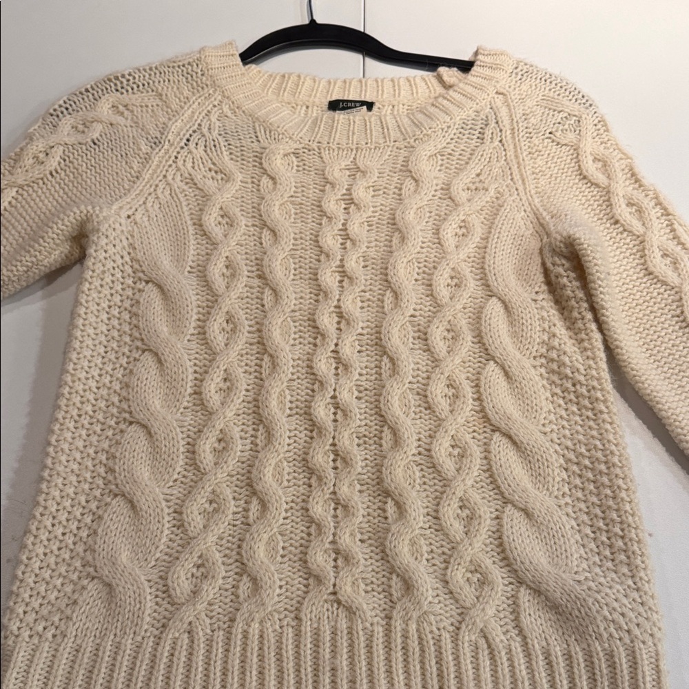 J. Crew Cream Cable Knit Sweater
